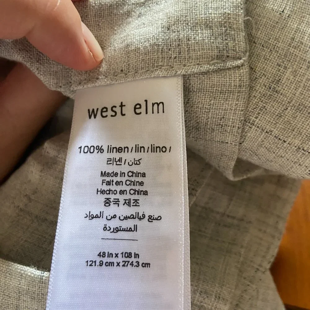 BRAND NEW never used WEST ELM Crossweave Linen Curtain 48